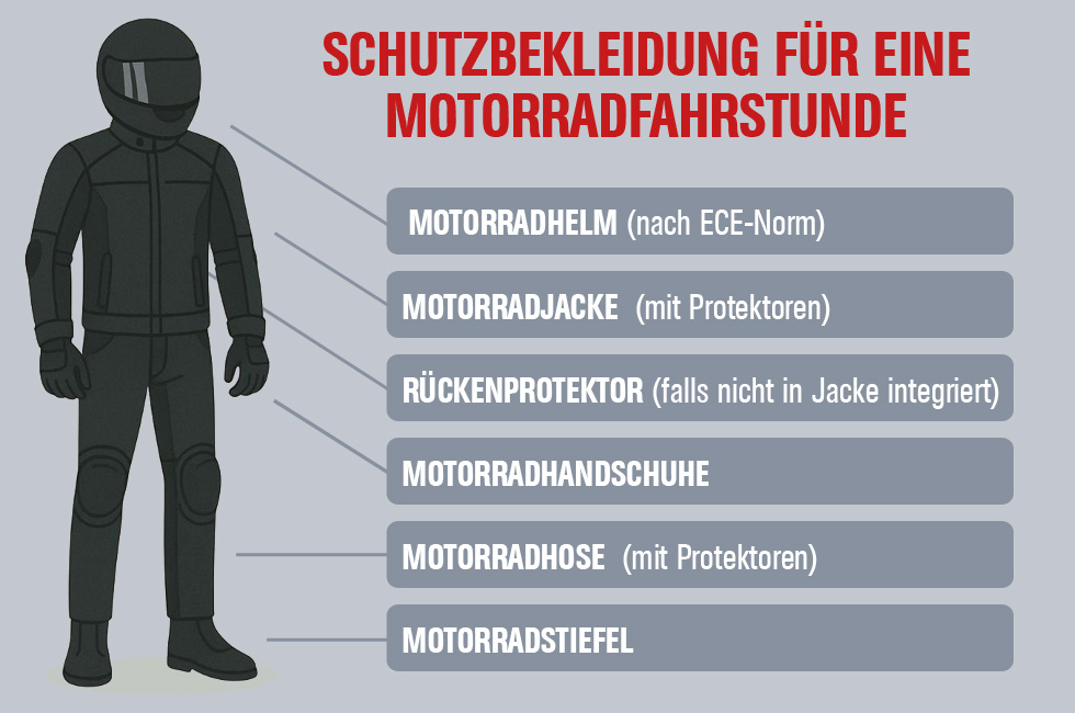 Schutzbekleidung Motorradfahrstunden